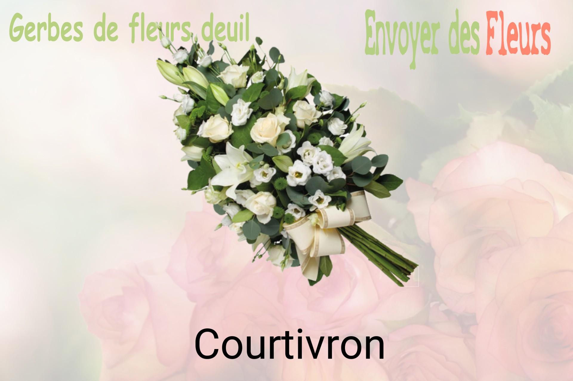 Gerbe de fleurs de deuil livrée à Courtivron